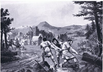 Wallachische Bergleute gründen im neunten Jahrhundert eine Stadt, aus Hutchinsons Geschichte der Nationen von John Harris Valda