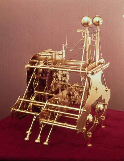 Ein Harrison Nummer 1, die erste Navigationsuhr, ca. 1735 (Rückansicht) von John Harrison