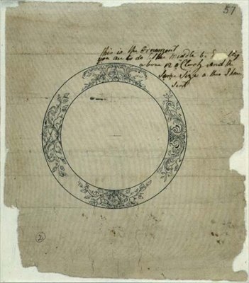 Ms 3972/3 Zifferblattentwurf für den 4. Zeitmesser von John Harrison