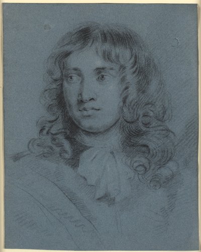 Der Miniaturmaler Thomas Flatman, als junger Mann mit langen Locken und einem um den Hals gebundenen Schal von John Hayls