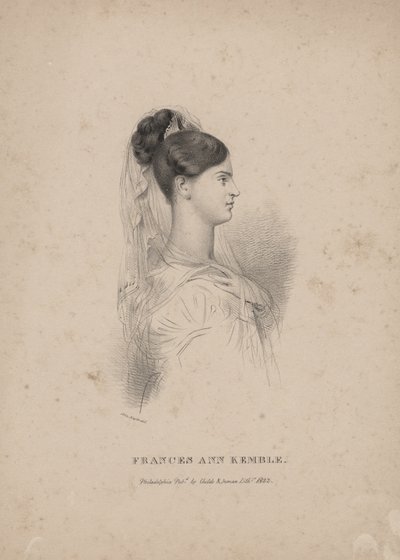 Frances Ann Kemble, Lithographie von Childs und Inman von John Hayter