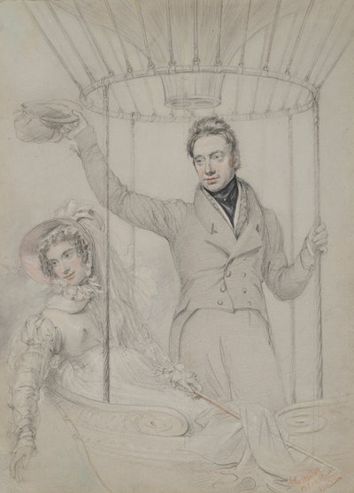 George Graham und seine Frau Margaret machen einen Ballonaufstieg, London, 1823 von John Hayter