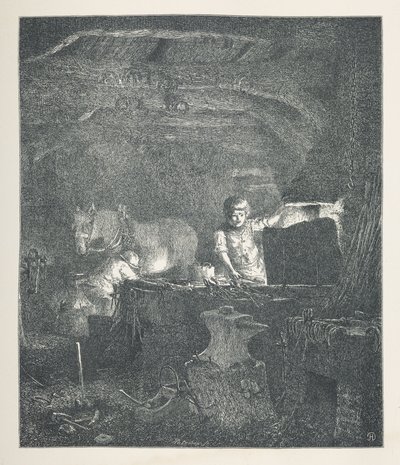 Tafel 13. Ein Schmied. Naturbilder. Eine Serie von dreißig Originalillustrationen, auf Holz gezeichnet von J. H. Dell und graviert von R. Paterson von John Henry Dell