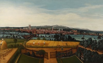 Ein Ausblick auf Worcester von Osten, ca. 1750 von John I Harris