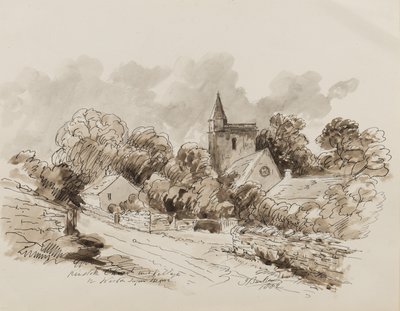 Kewstoke Kirche und Dorf, Weston Super Mare, Somerset, 1882 von John Joseph Barker