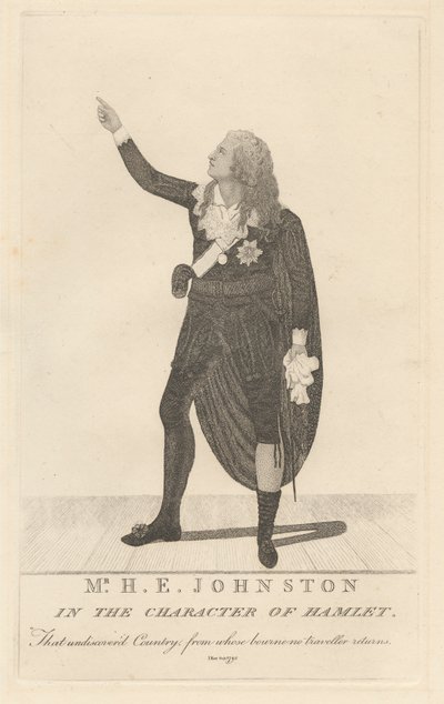 Mr. H. E. Johnston in der Rolle des Hamlet von John Kay