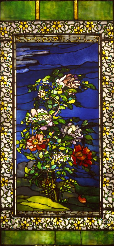 Pfingstrosen im Wind mit Kakemono-Rändern von John La Farge