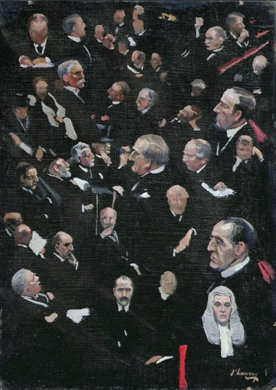 Studien im House of Lords, Viscount Morley hält die Ansprache, 14. Dezember 1921 von John Lavery