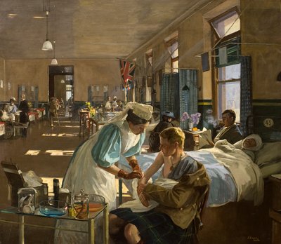 Die ersten Verwundeten im Londoner Krankenhaus, August 1914 von John Lavery