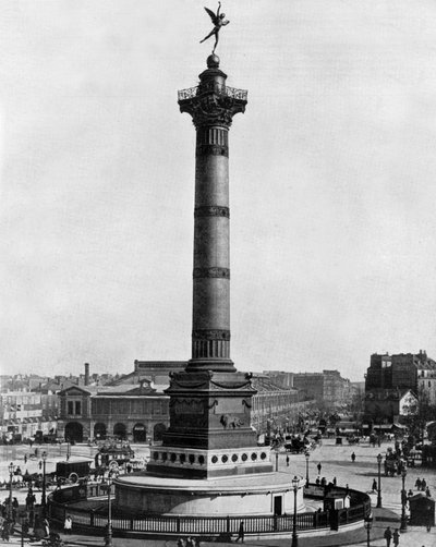 Bastille-Platz in Paris mit der Julisäule, erbaut 1834 von John Lawson Stoddard