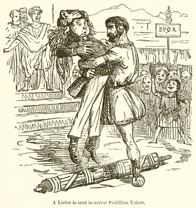 Ein Liktor wird geschickt, um Publilius Volero zu verhaften von John Leech