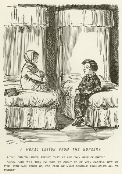 Eine moralische Lektion aus der Kinderstube von John Leech