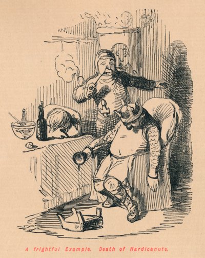 Ein schreckliches Beispiel. Tod von Hardicanute, ca. 1860 von John Leech