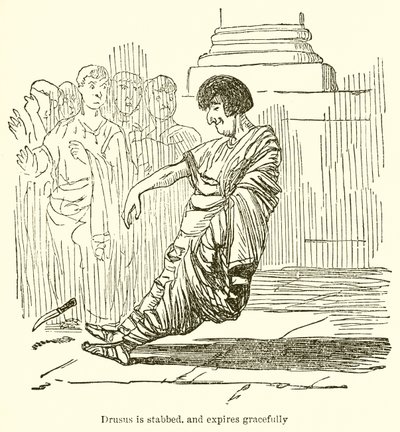 Drusus wird erstochen und stirbt anmutig von John Leech