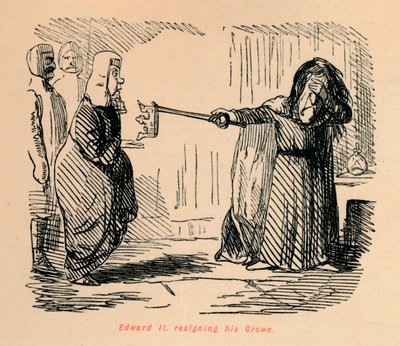 Edward II. tritt seine Krone ab, ca. 1860 von John Leech