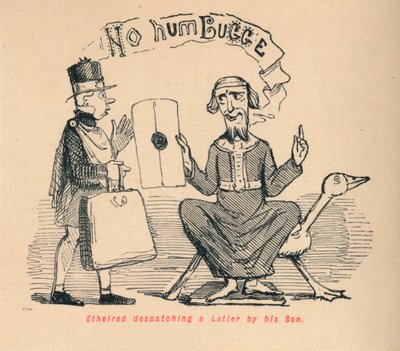 Ethelred versendet einen Brief durch seinen Sohn, ca. 1860 von John Leech