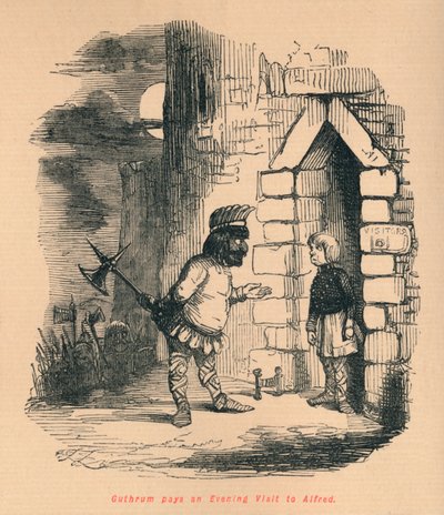 Guthrum besucht Alfred am Abend, ca. 1860 von John Leech