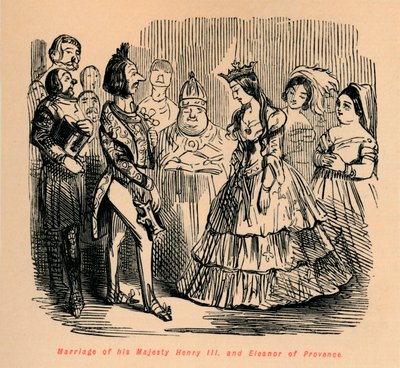 Hochzeit seiner Majestät Heinrich III. und Eleonore von Provence, ca. 1860 von John Leech