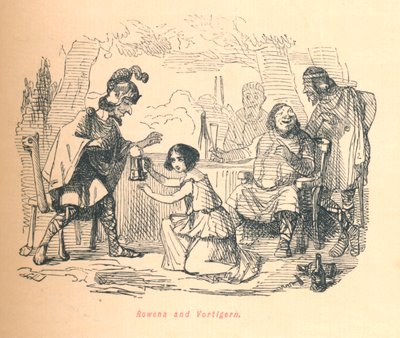 Rowena und Vortigern, ca. 1860 von John Leech