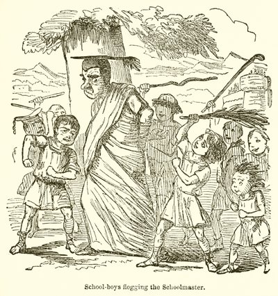 Schüler verprügeln den Schulmeister von John Leech