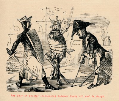 Der Earl of Chester vermittelt zwischen Heinrich III. und De Burgh, ca. 1860 von John Leech