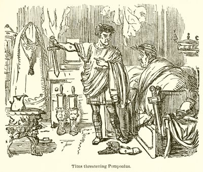 Titus bedroht Pomponius von John Leech