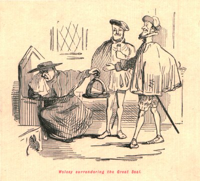 Wolsey übergibt das Große Siegel, 1897 von John Leech
