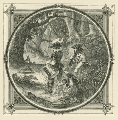 Hasen werden nicht mit Trommelschlag gefangen, noch Vögel mit Törtchen (Stich) von John Leighton