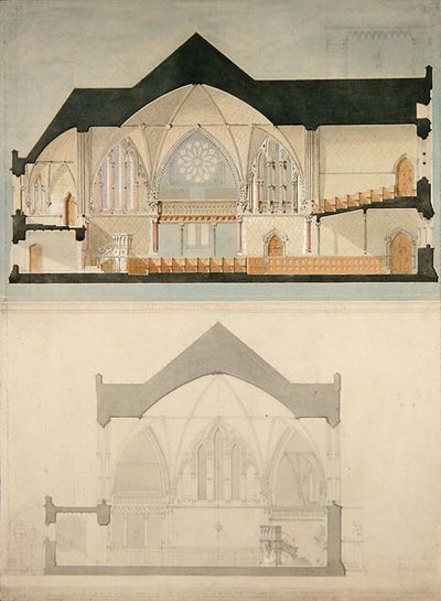Seitenansicht der Trinity College Church, Edinburgh von John Lessels