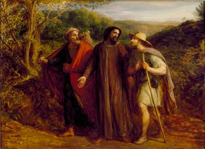 Christus erscheint den zwei Jüngern auf dem Weg nach Emmaus, 1835 von John Linnell