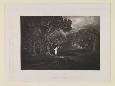Satan versucht Eva (Buch 9, Zeile 780), aus „Das verlorene Paradies“ von John Martin