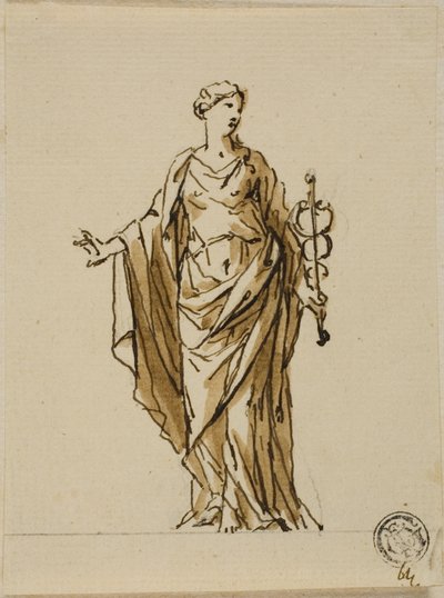 Stehende allegorische Figur mit Hermesstab (Frieden?) von John Michael Rysbrack
