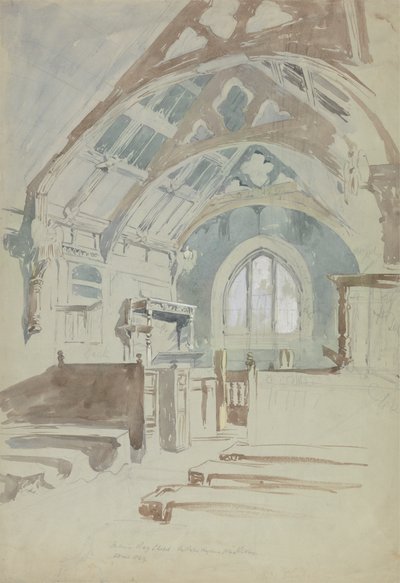 Innenansicht der Rag Chapel, Sir Robert Vaugns Anwesen, Nordwales von John Middleton