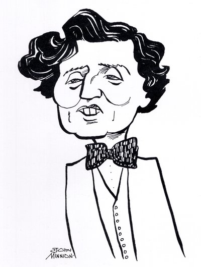 Alban Berg - Karikatur des österreichischen Komponisten von John Minnion