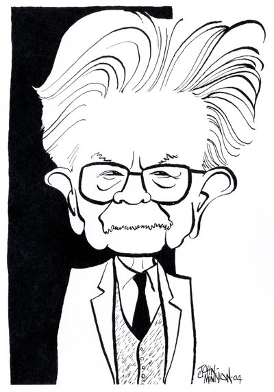 Elias Canetti, Karikatur von John Minnion