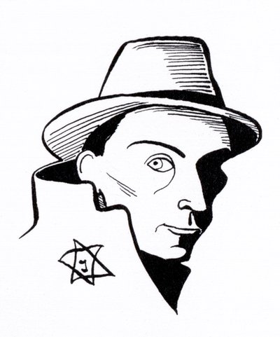 Felix Nussbaum, Karikatur von John Minnion