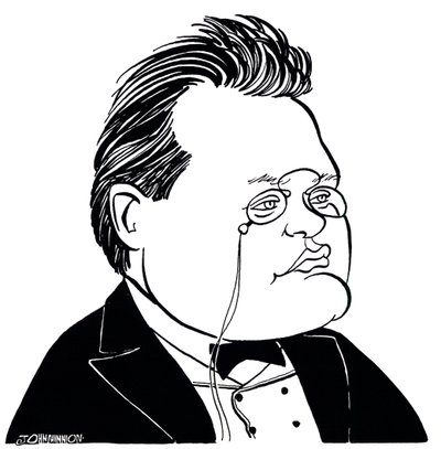 Max Reger - Karikatur des deutschen Komponisten von John Minnion
