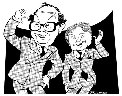 Morcambe und Wise - Karikatur von John Minnion von John Minnion