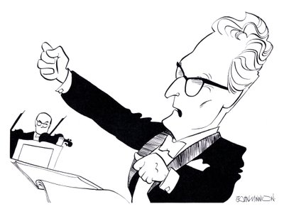 Otto Klemperer, Karikatur von John Minnion