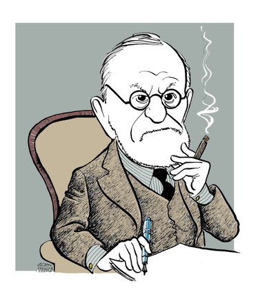 Sigmund Freud - Karikatur von John Minnion