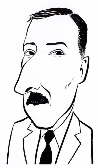 Stefan Zweig - Karikatur von John Minnion