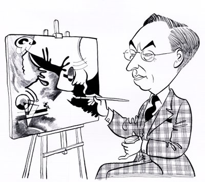 Wassily Kandinsky - Karikatur mit Staffelei von John Minnion