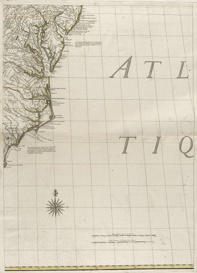 Karte der britischen und französischen Herrschaftsgebiete in Amerika, 1756 von John Mitchell