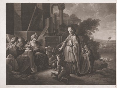 Hiram König von Tyrus sendet Geschenke an König Salomo von John Murphy