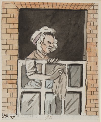 Magd putzt Fenster, 1789 von John Nixon