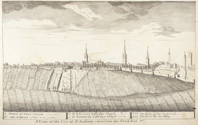 St Andrews Delineated - Eine Ansicht der Stadt St Andrews vom Südosten von John Oliphant