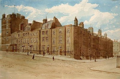 Ansicht von Old Cobham Row und einem Teil des Cold Bath Square, Finsbury von John Phillipp Emslie