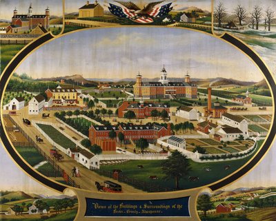 Ansichten der Gebäude und Umgebung des Berks County Almshouse von John Rasmussen