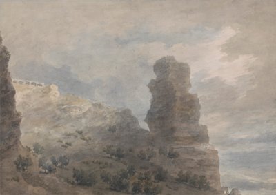 Ein Blick vom Gasthaus in Terracina von John Robert Cozens