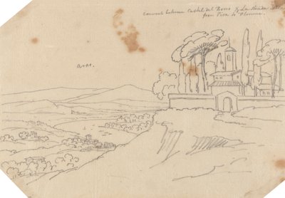 Kloster zwischen Castel del Bosco und La Strada Scala von John Robert Cozens
